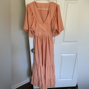 Pastel Orange Maxi Dress